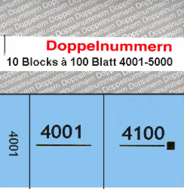 Doppelnummern 4001 - 5000 blau