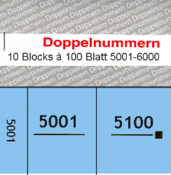 Doppelnummern 5001 - 6000 blau