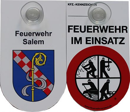 Kfz-Plakette Schild FEUERWEHR IM EINSATZ (DFV Logo Alternative  Dachaufsetzer)