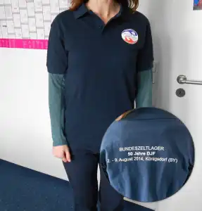 Polo-Shirt dunkelblau 50 Jahre Deutsche Jugendfeuerwehr 