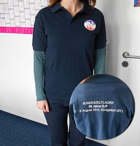 Polo-Shirt dunkelblau 50 Jahre Deutsche Jugendfeuerwehr 