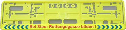 KFZ-Kennzeichenrahmen Rettungsgasse