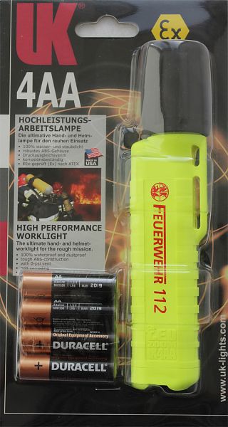 Helm-und Arbeitslampe UK 4AA eLED Zoom T mit Aufdruck Feuerwehr