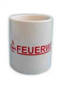 Kaffeebecher mit Feuerwehr-Emblem Baden-Württemberg 
