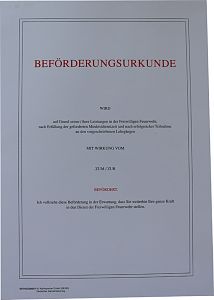 Beförderungsurkunde ( allgemein )