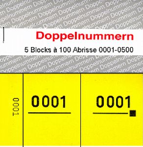 Doppelnummern 0001 - 0500 gelb