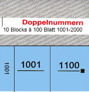 Doppelnummern 1001 - 2000 blau