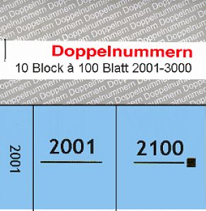 Doppelnummern 2001 - 3000 blau
