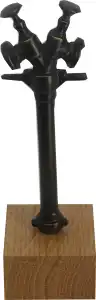 Standrohr auf Holzsockel bronze