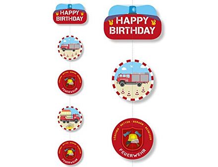 Deckenhänger Feuerwehr Happy Birthday