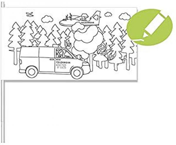 Papierflaggen Feuerwehr kreativ 