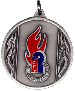 Metall-Anhänger Ø 39 mm Jugendfeuerwehr silber