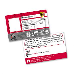 Feuerwehr-Dienstausweis Sachsen mit RFID im Scheckkartenformat