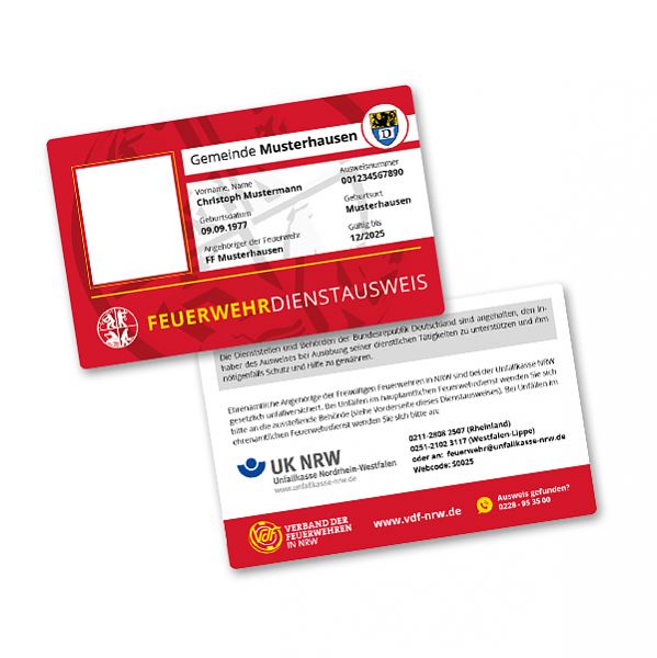 Dienstausweis NRW mit RFID Chip Scheckkartenformat