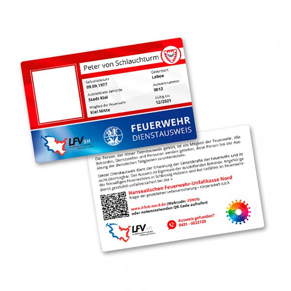 Dienstausweis Schleswig-Holstein mit RFID Chip Scheckkartenformat