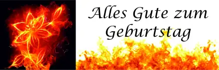 Designschild Motiv Feuerblume und Text 