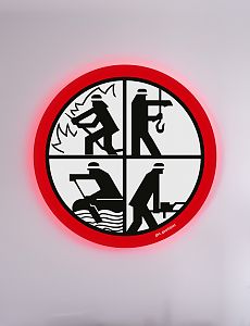Wandcover Feuerwehr-Signet mit Beleuchtung