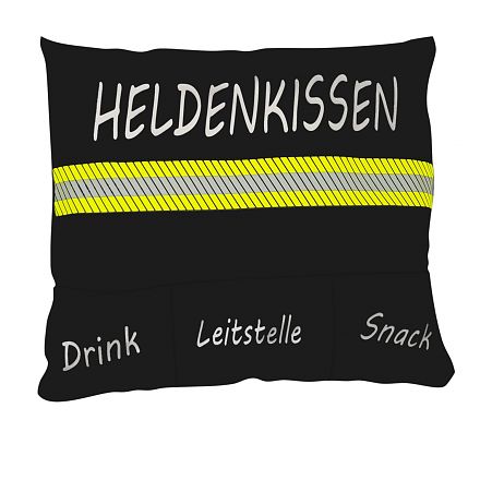 Heldenkissen Feuerwehr schwarz