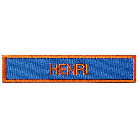 Namensschild gestickt JF blau/orange mit Klett