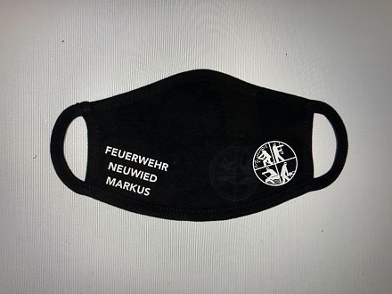 Mund-Nasenmaske Schwarz Wunschtext