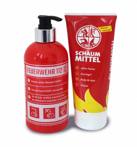 Geschenkset - Seifenspender und Duschgel Feuerwehr