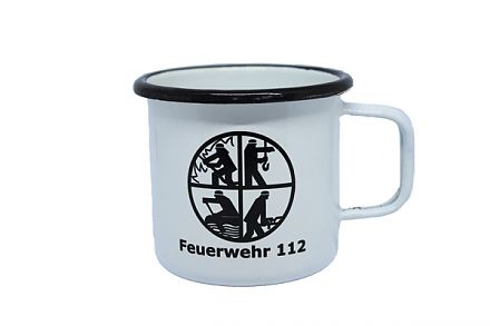 Emaille Becher Signet Feuerwehr