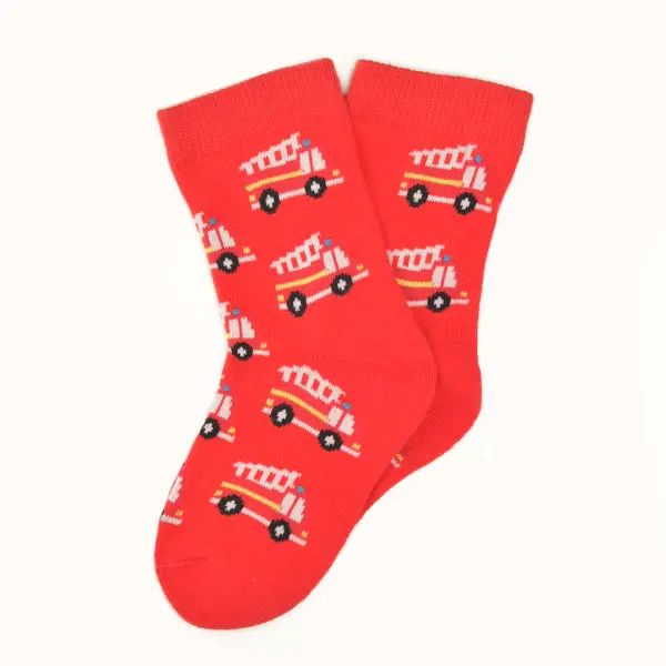 Kindersocken mit Feuerwehrmotiv rot 4 - 8 Jahre