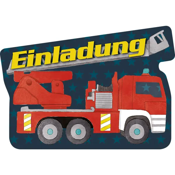 Einladungskarten-Set Feuerwehr 