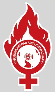 Aufkleber Feuerwehrfrau aus Leidenschaft