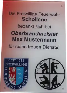 Acrylglas-Schild mittel Türschild/Ehrengeschenk