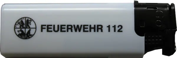 Feuerzeug Turbo-Flame weiss mit Signet 