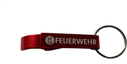 Schlüsselanhänger Flaschenöffner Feuerwehr mit Signet