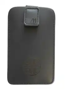 Handyhülle Leder schwarz mit Signet Gr. XL