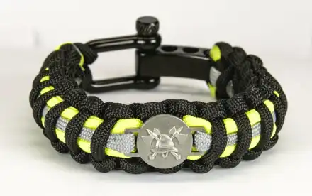 Paracord Armband Feuerwehr Reflex schwarz