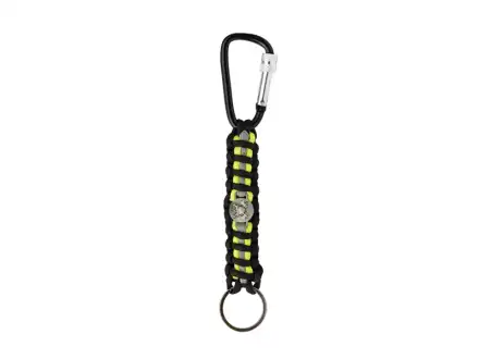 Paracord Schlüsselanhänger Feuerwehr schwarz reflex 