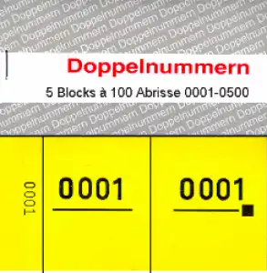 Doppelnummern 0001 - 0500 gelb