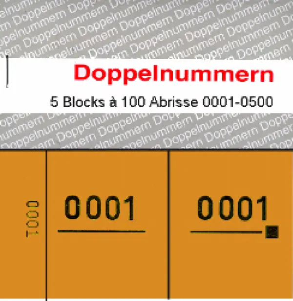 Doppelnummern 0001 - 0500 orange