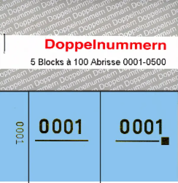 Doppelnummern 0001 - 0500 blau