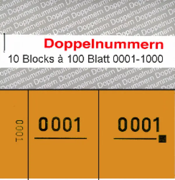 Doppelnummern 0001 - 1000 orange