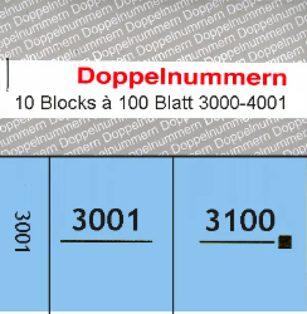 Doppelnummern 3001 - 4000 blau