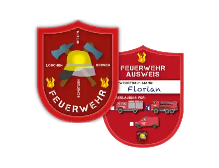 Feuerwehrmann Ausweis Kinderparty