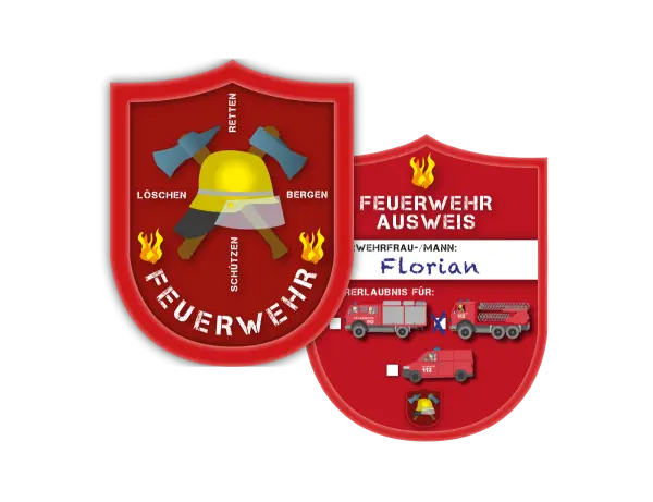 Feuerwehrmann Ausweis Kinderparty