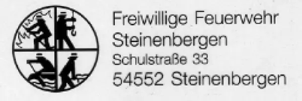 Holz- Absenderstempel Feuerwehr-Signet 4-zeilig