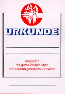 Urkunden - Vordruck  Brandschutzerziehung