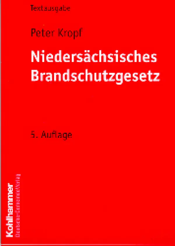 Niedersächisches Brandschutzgesetz ( Textausgabe )