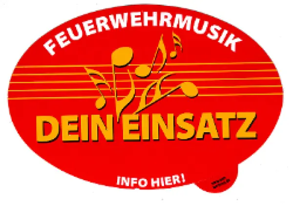 PVC Aufkleber Feuerwehr- Musik  13½ cm