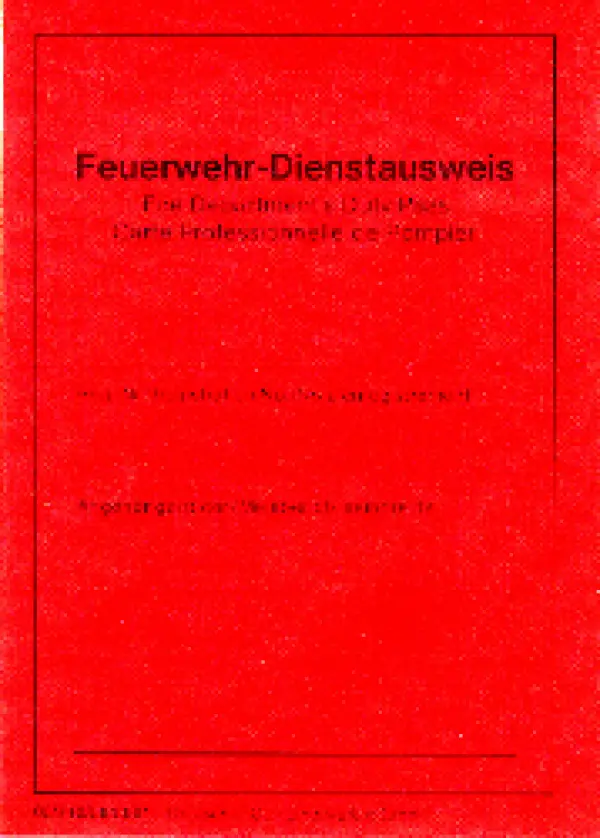 Feuerwehr-Dienstausweis Allgemein