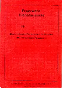 Feuerwehr-Dienstausweis Schleswig-Holstein und Mecklenburg-Vorpommern 