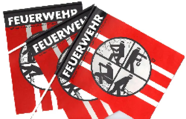 Papierfähnchen Feuerwehr