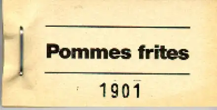 Block 100 Gutscheine POMMES FRITES